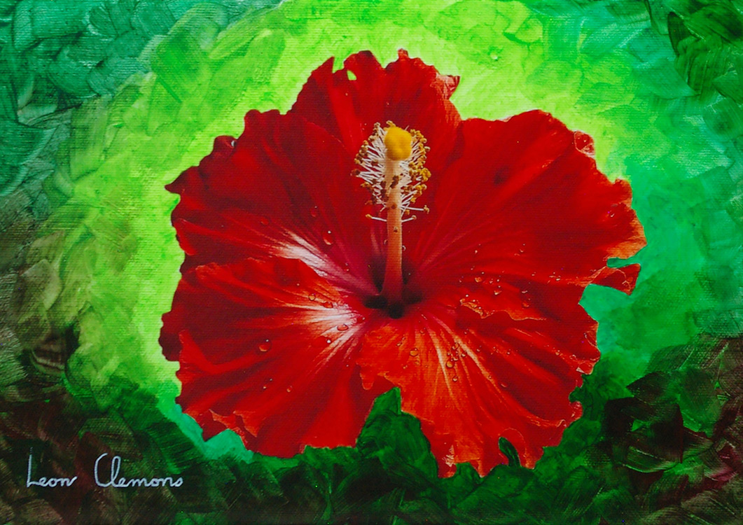 Leon's super realistic artwork - Hibiscus 2